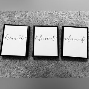 Dream It Believe It Achieve It Hanging Wall Signs Set